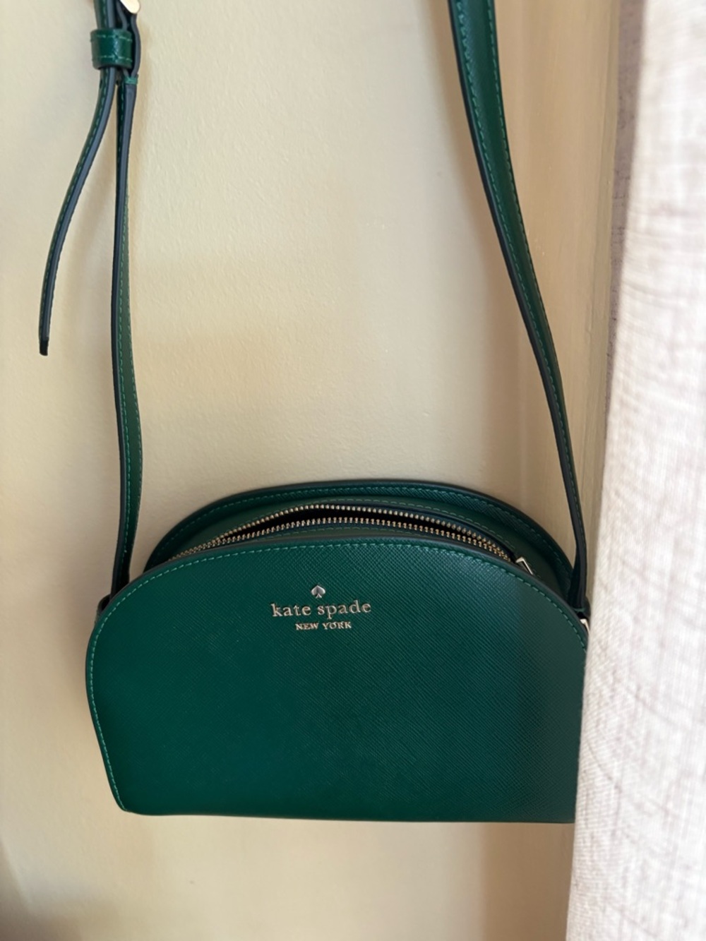 kate spade Green Leather Dome Crossbody with Gold Hardware